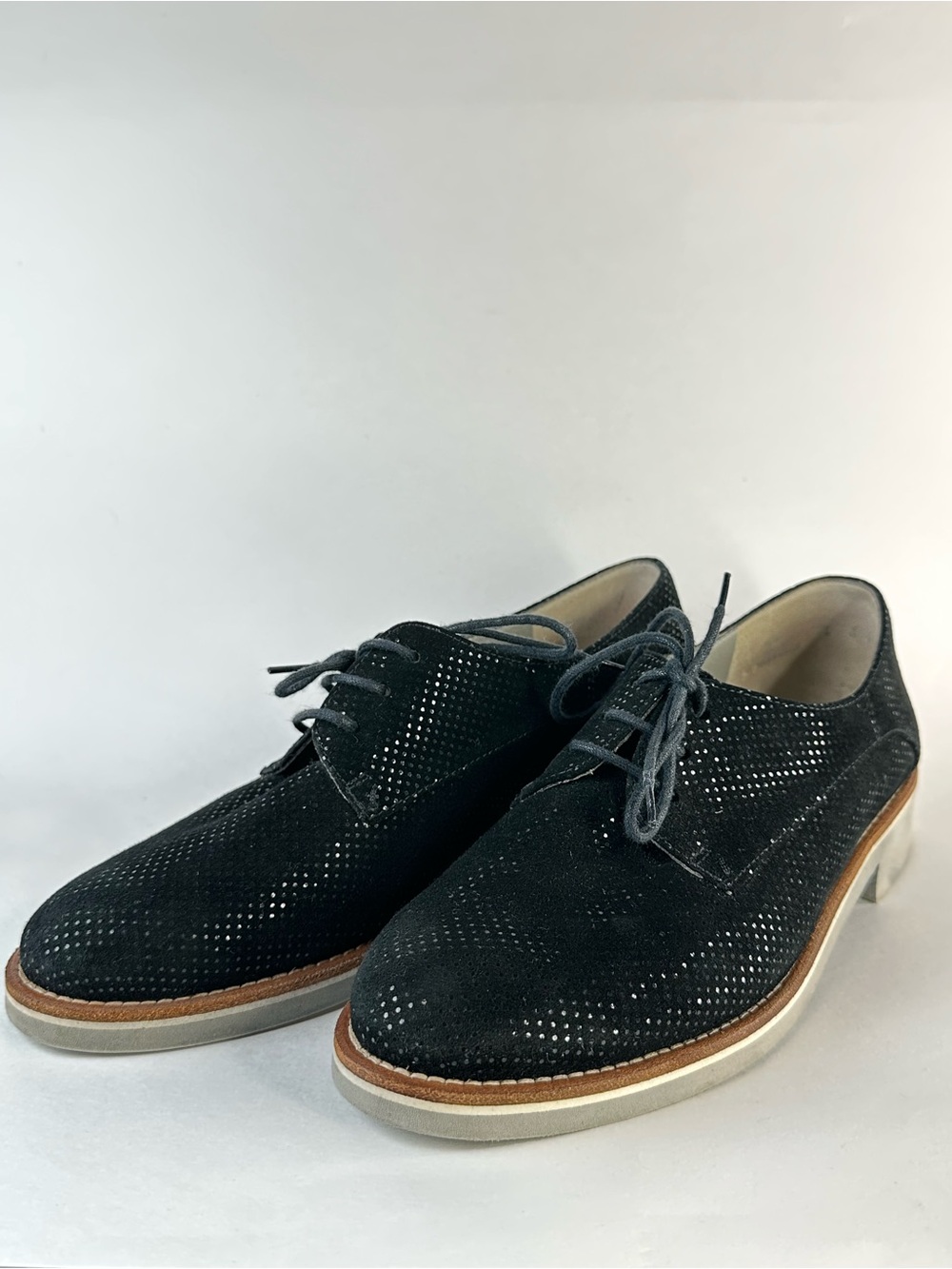 Paul Green Black Leather Lace Up Shoes • European Comfort Style • Size 6.5